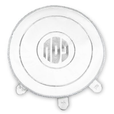 כיסוי פסח סטן עם רקמה כסף 45 ס"מ