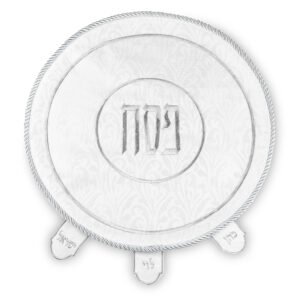 כיסוי פסח ברוקרט עם רקמה כסף 45 ס"מ