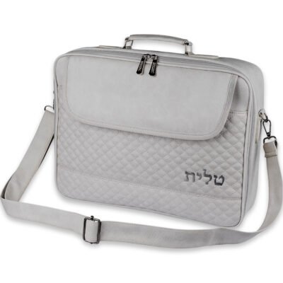 תיק טלית גדול עם חלוקה פנימית גוון אפור פיו מפואר 43X36 ס"מ
