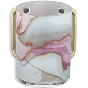 נטלה אקריליק שיש ורוד לבן זהב 13 ס"מ