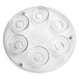 צלחת פסח מזכוכית וקריסטל מהודרת 40 ס"מ