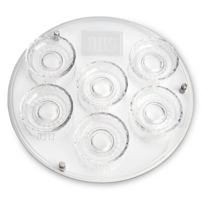 צלחת פסח מזכוכית וקריסטל מהודרת 40 ס"מ