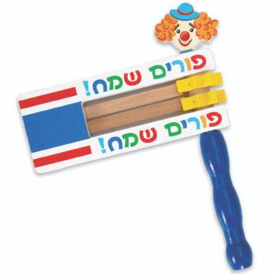 רעשן עץ צבעוני ליצן 15X14ס"מ