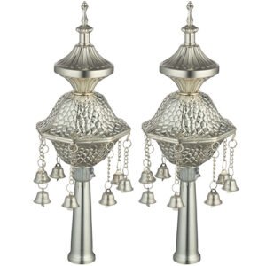 זוג רימונים ציפוי כסף לספר תורה 32 ס"מ