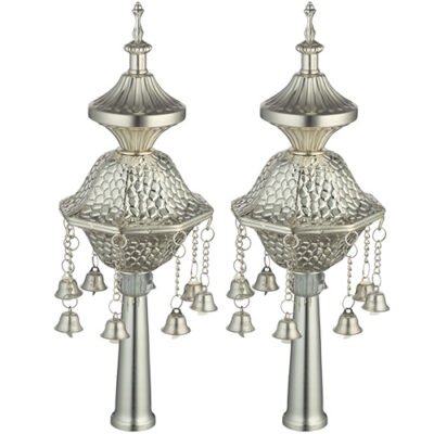 זוג רימונים ציפוי כסף לספר תורה 32 ס"מ