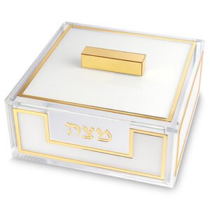 כלי למצה מהודר מאקריליק כיתוב זהב 22x26 ס"מ