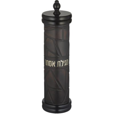 בית מגילה אשכנזי עץ + אקריליק עם פלקטה עבור קלף 50 ס"מ