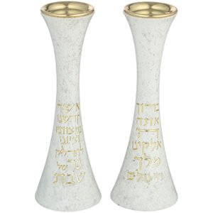 זוג פמוטים ציפוי זהב"פולימר" מהודרים 19 ס"מ