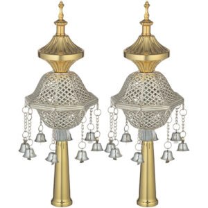 זוג רימונים ציפוי זהב לספר תורה 32 ס"מ