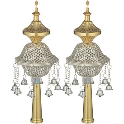 זוג רימונים ציפוי זהב לספר תורה 32 ס"מ