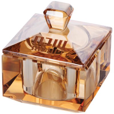 מלחייה קריסטל עם מכסה 4x6 ס"מ