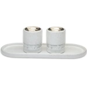 סט פולימר מגש להדלקת נרות וזוג פמוטים מהודרים