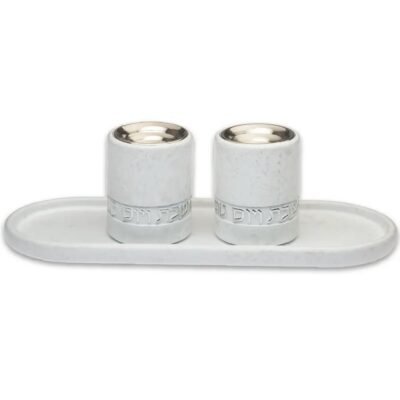 סט פולימר מגש להדלקת נרות וזוג פמוטים מהודרים