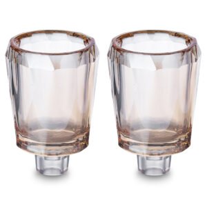 זוג כוסיות קריסטל מוזהב לשמן 7X5 ס"מ