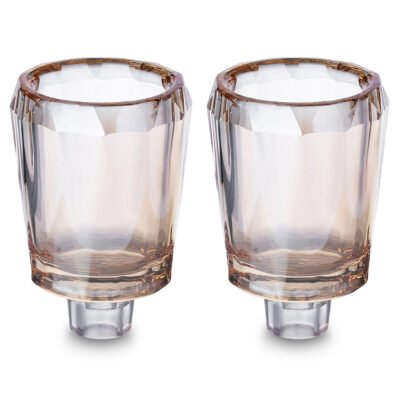 זוג כוסיות קריסטל מוזהב לשמן 7X5 ס"מ