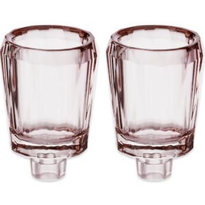 זוג כוסיות קריסטל רוז גולד לשמן 7X5 ס"מ