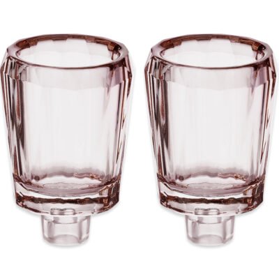 זוג כוסיות קריסטל רוז גולד לשמן 7X5 ס"מ